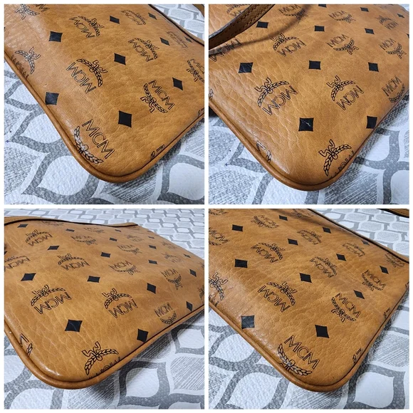 MCM Visetos Liz Shopper Pochette/Shoulder Bag Cognac - Picture 9 of 10